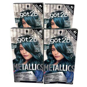 Schwarzkopf Got2b Metallics - M77 Mermaid Green - Permanent Hair Dye (4-pack)